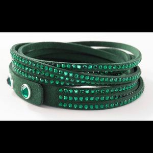Emerald wrap-star Touchstone Crystal by Swarovski bracelet ultra-suede BNIB